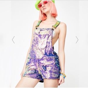 Purple Rain Sequin Overalls by Jackalope Land